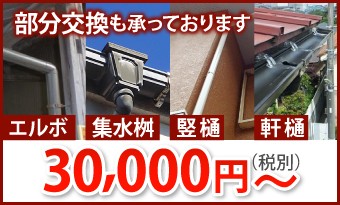 雨樋の部分交換も承っております。30000円~