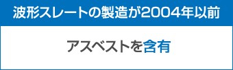 波形スレートの製造が2004年以前アスベストを含有