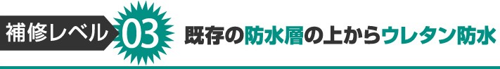 陸屋根の既存の防水層の上から部分補修