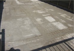 ウレタン防水を施工する前の陸屋根