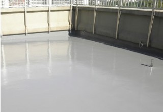 ウレタン防水を施工した陸屋根
