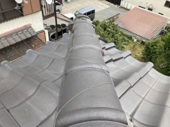みよし市 瓦屋根 棟 上から