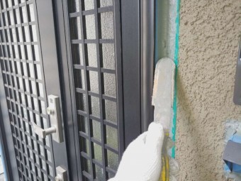 シーリング工事 ならし作業