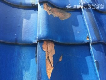 屋根の点検 瓦の凍て