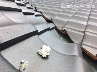 瓦屋根 漆喰補修 剥がれ 鬼瓦