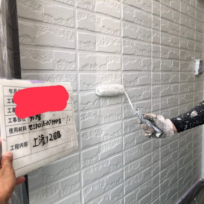 外壁塗装 上塗り2回目