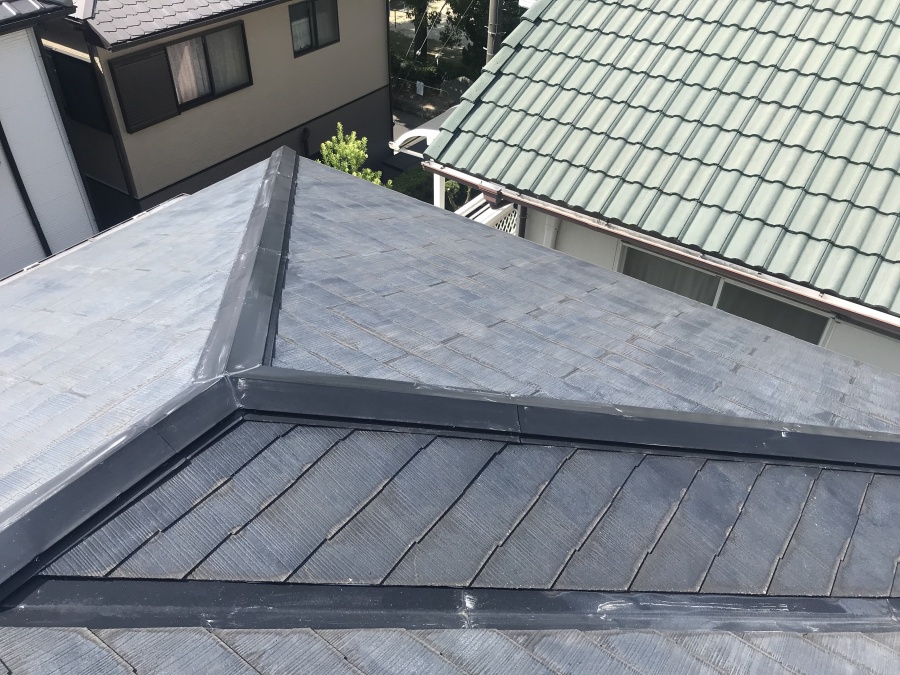 安城市で塗膜の劣化・剥離のあるスレート屋根点検