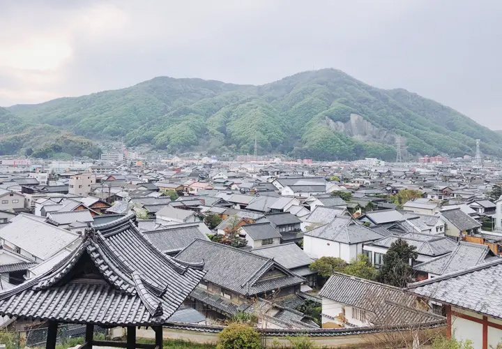 瓦屋根がそびえたつ日本の風景