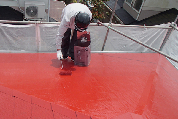 赤い屋根塗装